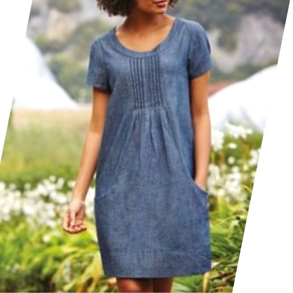 Boden Montmartre Denim Chambray Shift Dress